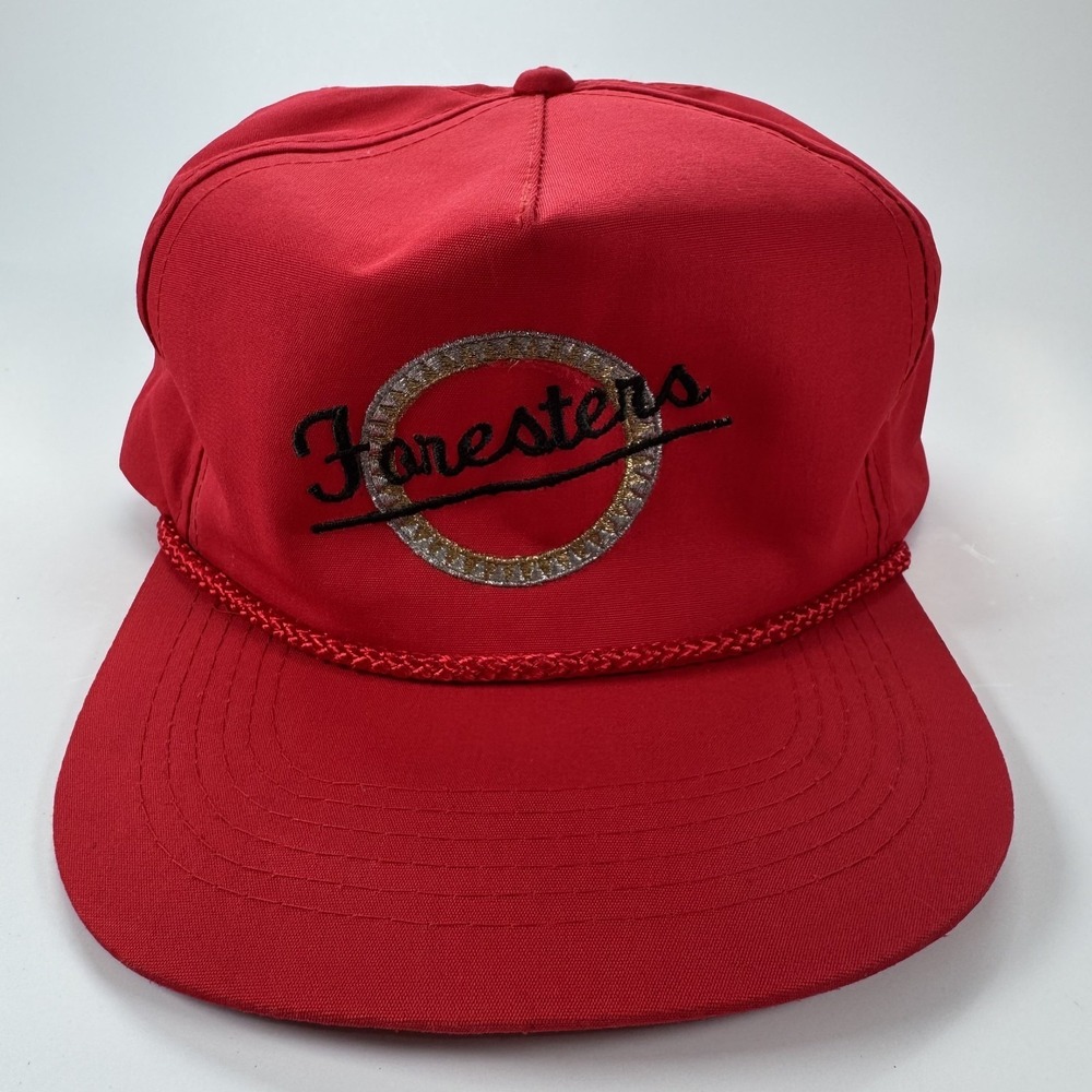 VTG Speedway Foresters Red Rope Brim Snapback Hat Cap 90s Script Embroidered OS
